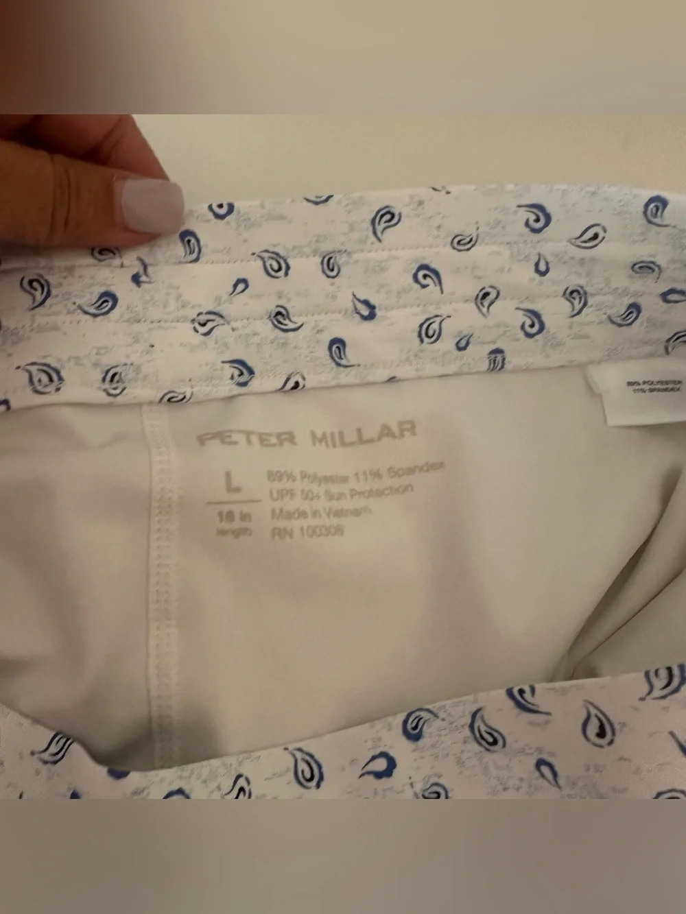 NWOT WOMEN'S PETER MILLAR GOLF SKORT SKIRT 50 UPF Performance Wear Paisley Sz L.